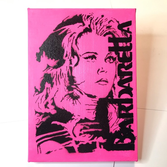 Barbarella Jane Fonda inspired graffiti urban Art 5x7” stretched canvas - Picture 6 of 6